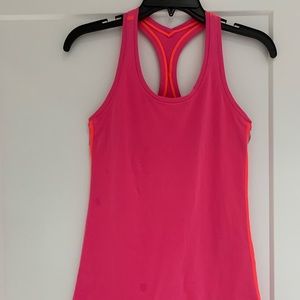 Orange lululemon racerback tank top